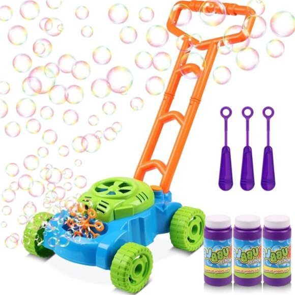 Lydaz Bubble Lawn Mower for Toddlers 1-3, Kids Bubble Blower Maker Machine, - Picture 1 of 7